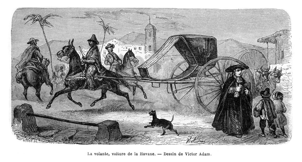 Carriage, Havana, Cuba, 1859. af Victor Adam