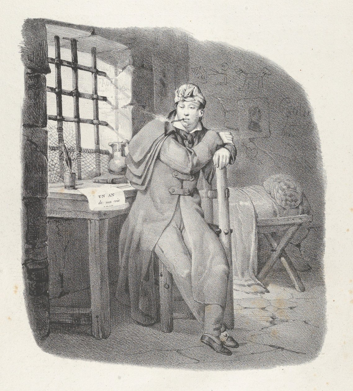 Kap. XIII: St. Pelagia! dejligt ophold! Sainte-Pélagie fængsel, et charmerende ophold!, 1824.. af Victor Adam