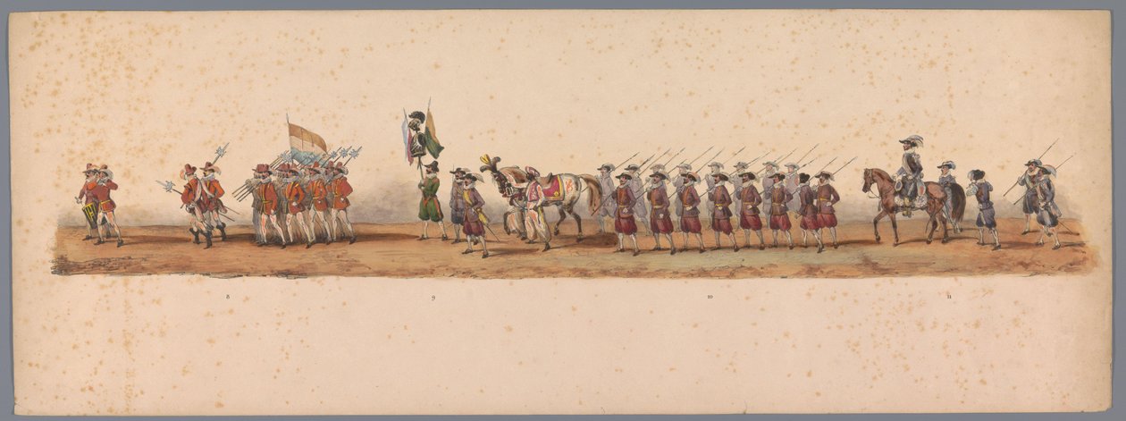 Historisk procession ved det andet hundrede år for Utrecht University of Applied Sciences, 1836 (plade 3) De hollandske hæres anløb til Oostende, 3. juli 1600, dagen efter sejren ved Nieuwpoort; ifølge den udklædte fremstilling givet af H H Student af Victor Adam