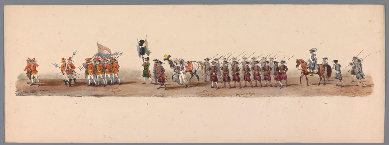 Historisk procession ved det andet hundrede år for Utrecht University of Applied Sciences, 1836 (plade 3) De hollandske hæres anløb til Oostende, 3. juli 1600, dagen efter sejren ved Nieuwpoort; ifølge den udklædte fremstilling givet af H H Student af Victor Adam