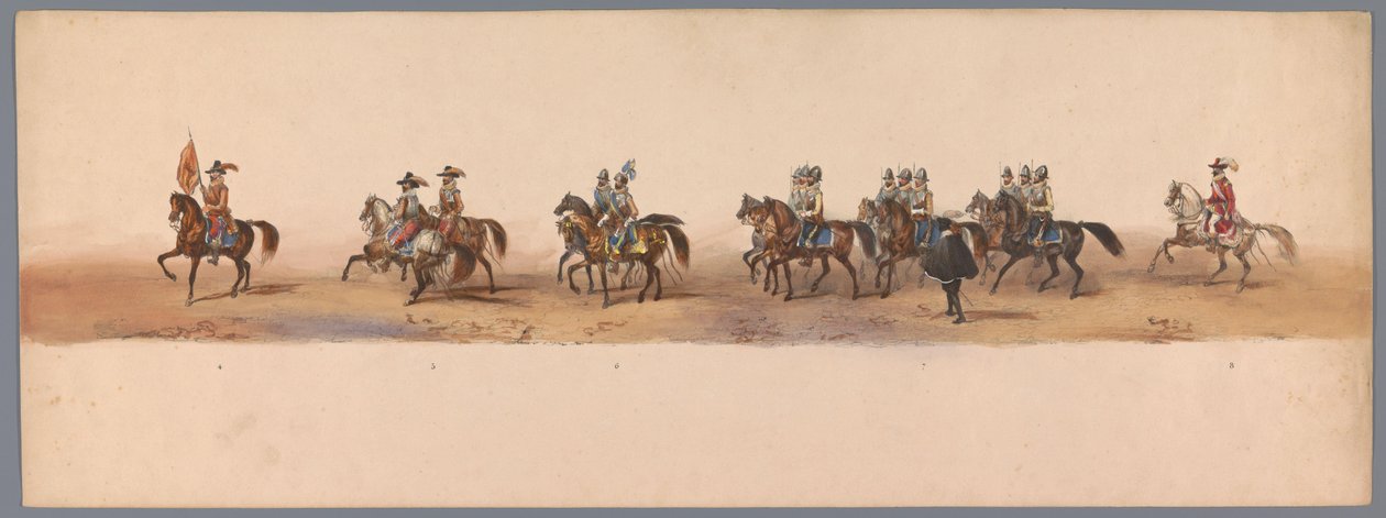 Historisk procession ved det andet hundrede år for Utrecht University of Applied Sciences, 1836 (plade 2) De hollandske hæres anløb til Oostende, 3. juli 1600, dagen efter sejren ved Nieuwpoort; ifølge den udklædte fremstilling givet af H H Student af Victor Adam