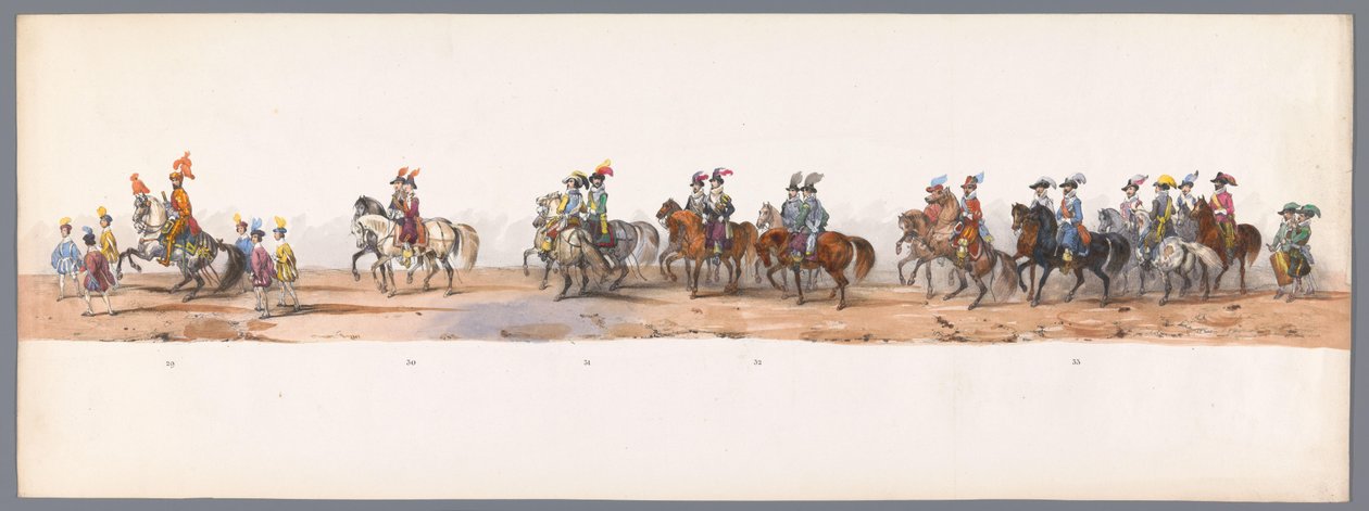 Historisk procession ved det andet hundrede år for Utrecht University of Applied Sciences, 1836 (plade 8) De hollandske hæres anløb til Oostende, 3. juli 1600, dagen efter sejren ved Nieuwpoort; ifølge den udklædte fremstilling givet af H H Student af Victor Adam
