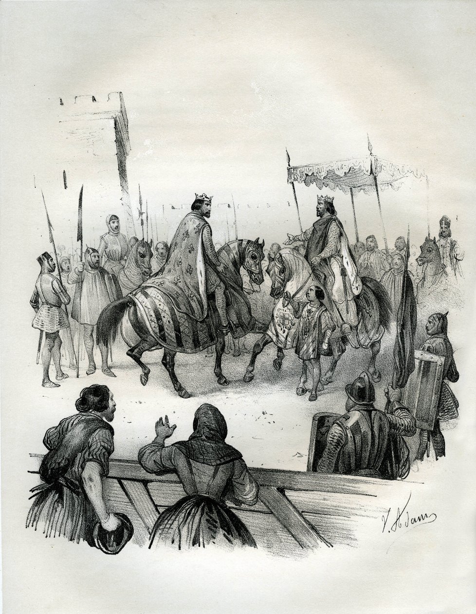 Interview i 1023 af Henri 2 (kendt som den lamme og den hellige, 973-1024), tysk kejser (hertug af Baviere og konge af Germanien) og Robert 2 den Pieux (970-1031), konge af Frankrig fra 996 til sin død. Robert var søn af Hugues Capet, hvis kroning i af Victor Adam