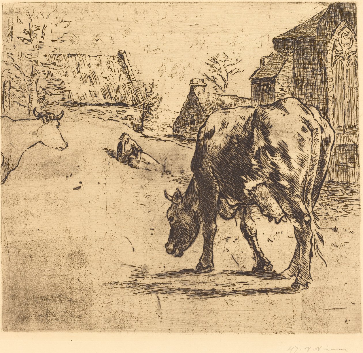 Koen (La Vache) af Victor Alfred Paul Vignon