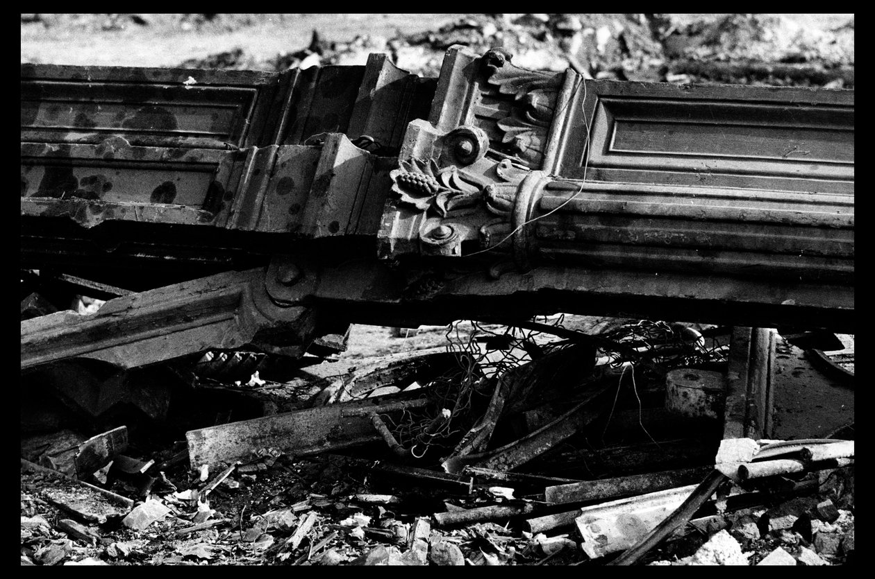 Nedrivning af det centrale marked i Paris i august 1971 (s/h foto) af Victor Baltard