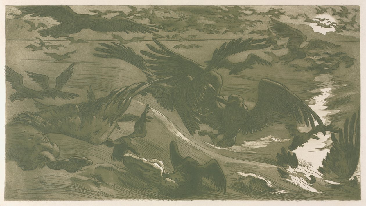 Rovfugle, 1893. af Victor Emile Prouve