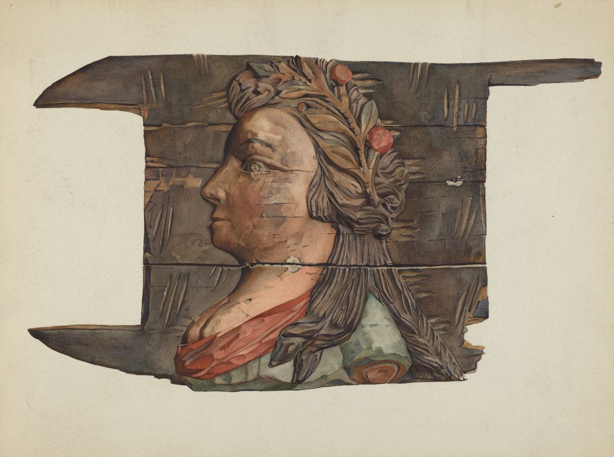 Træskærerarbejde, ca. 1938. af Victor F. Muollo