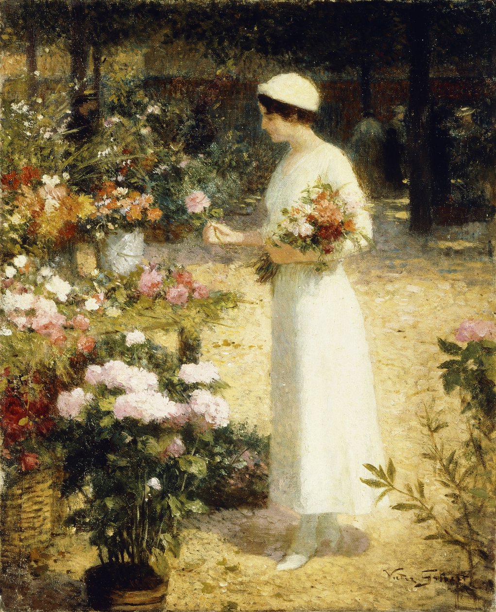 På blomstermarkedet, af Victor Gabriel Gilbert