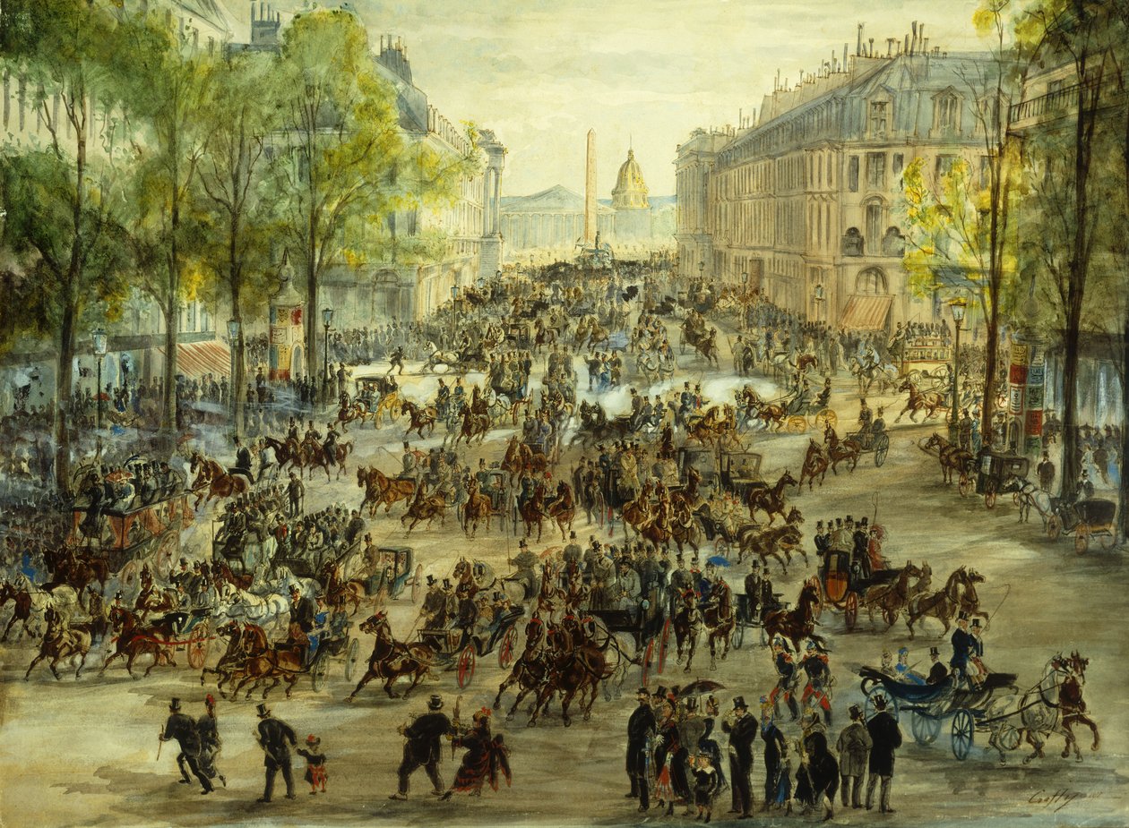 En travl boulevard, 1877 af Victor Geruzez
