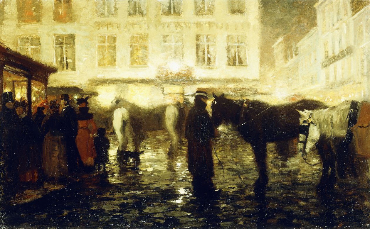 En Parisergade, aften, af Victor Gilsoul