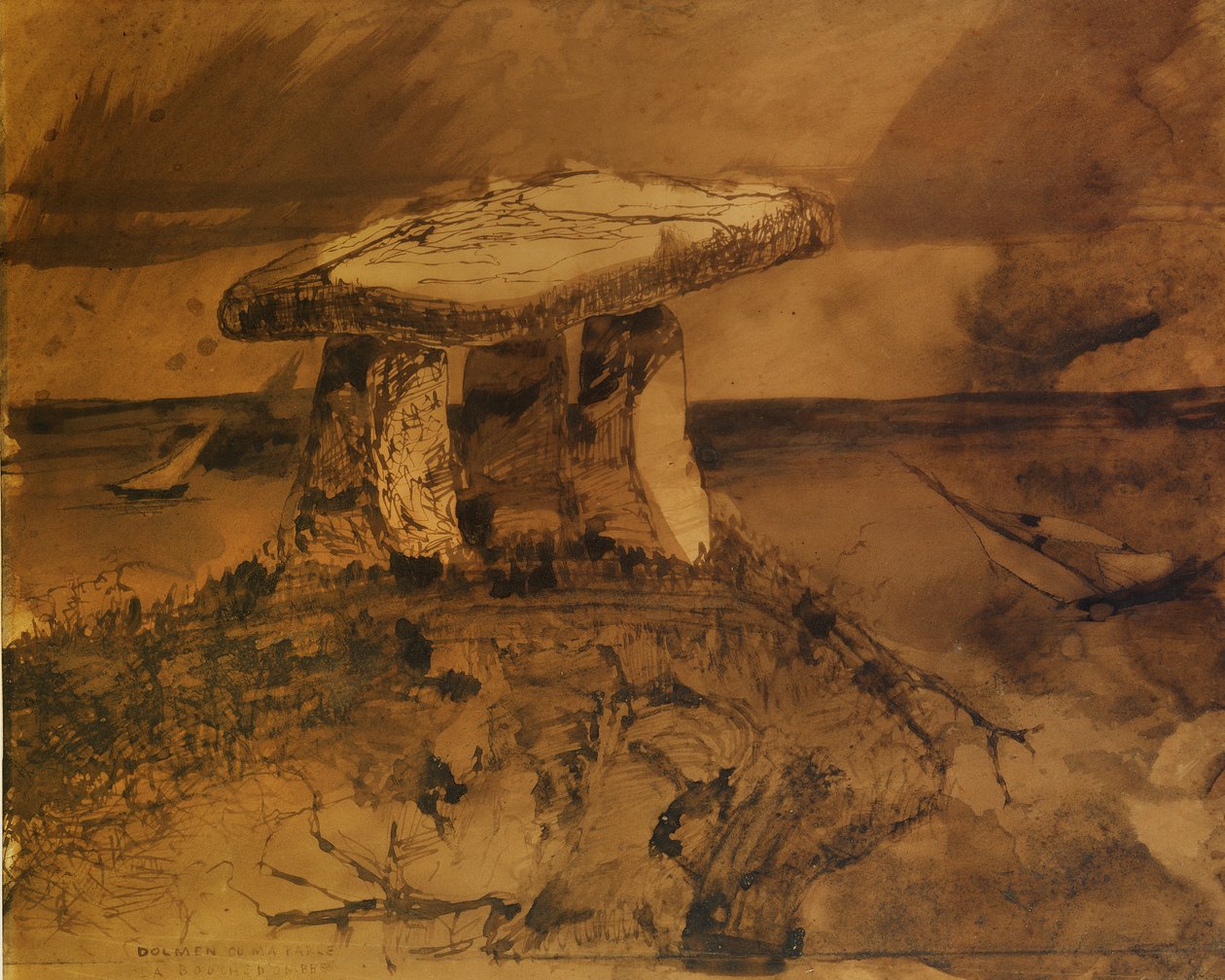Dysse hvor den skyggefulde mund taler til mig (pen og blæk og vask på papir) af Victor Hugo