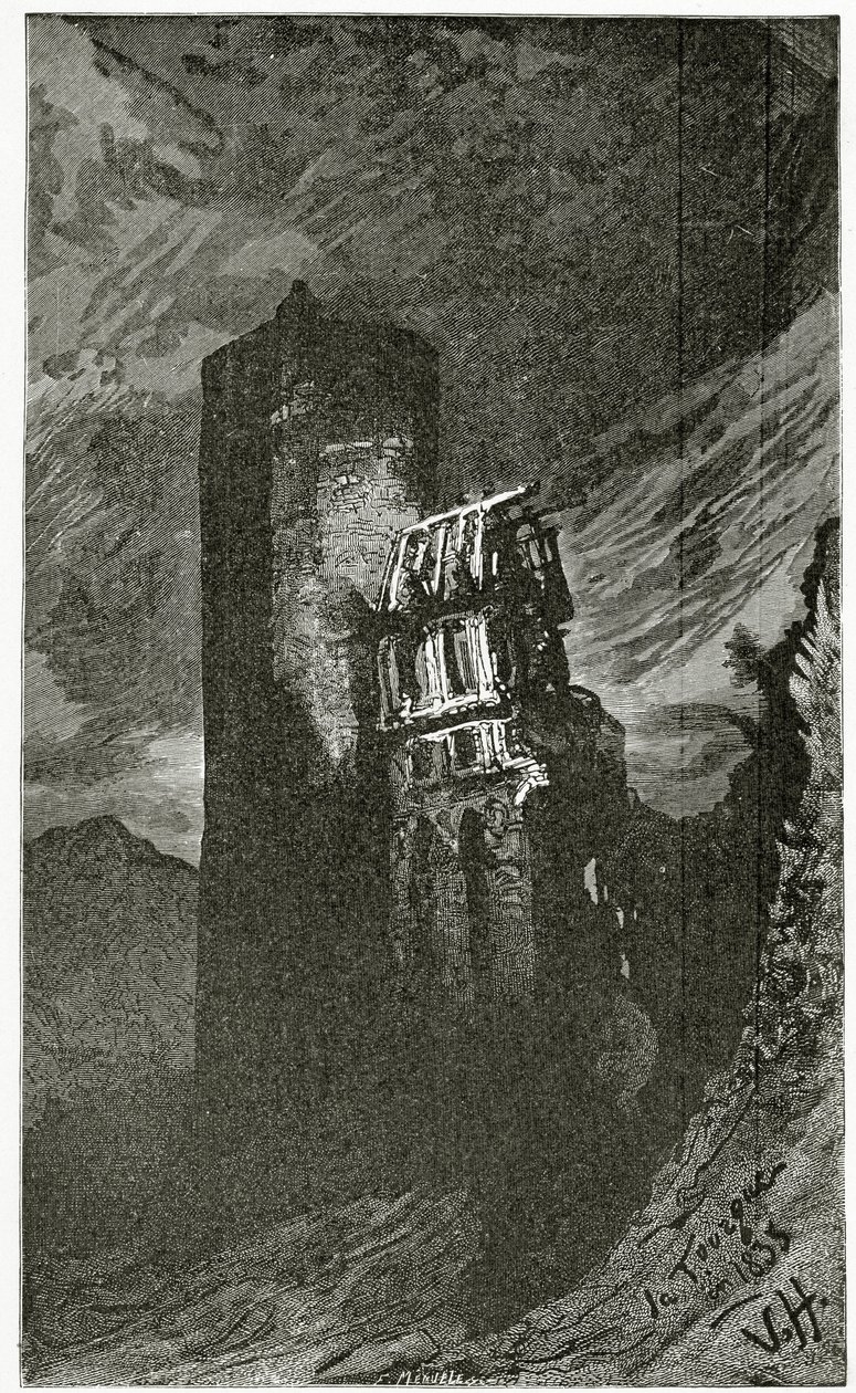 La Tourgue - illustration fra Quatre Vingt Treize, 19. århundrede (sw-stik) af Victor Hugo