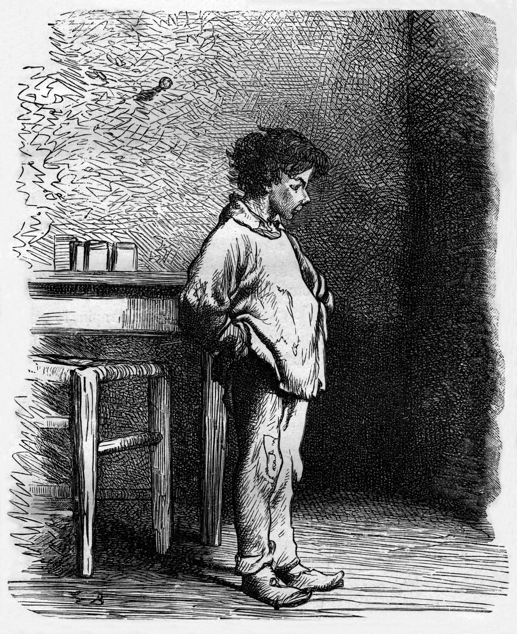 Navet, Gavroches ven, illustration til romanen "Les Miserables" af Victor Hugo (4. del: L