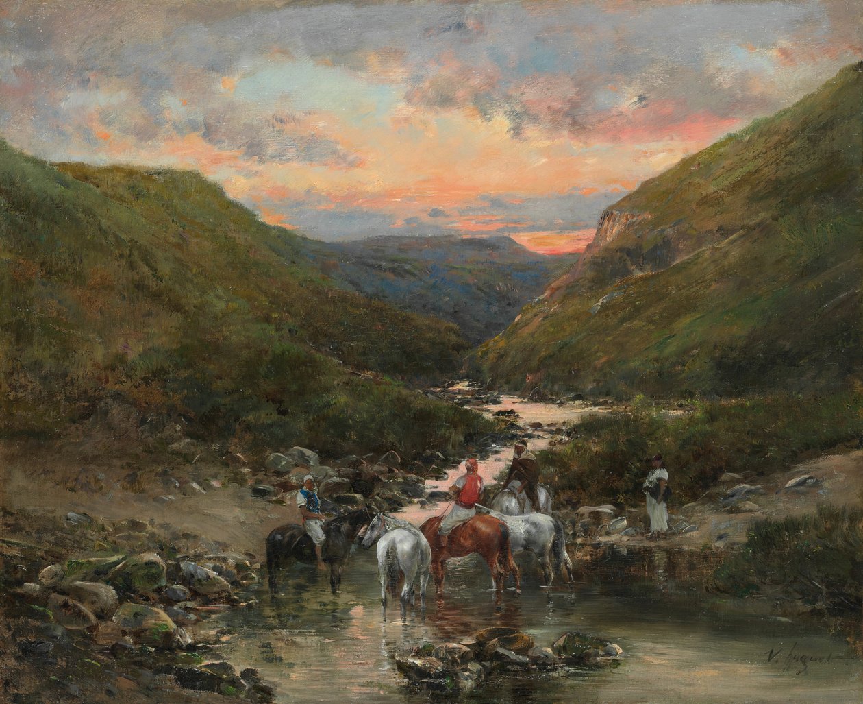 Ravine nær Biskra, 18901900. af Victor Huguet