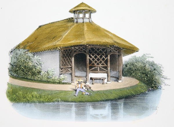 Rustik pavillon, illustration fra 