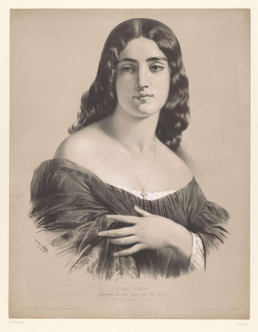 atala Atala (Chateaubriant) (titel på objekt) Studier af udvalgte kunstnere (serietitel) Etudes choisies (serietitel på objekt) af Victor Jean François Dollet