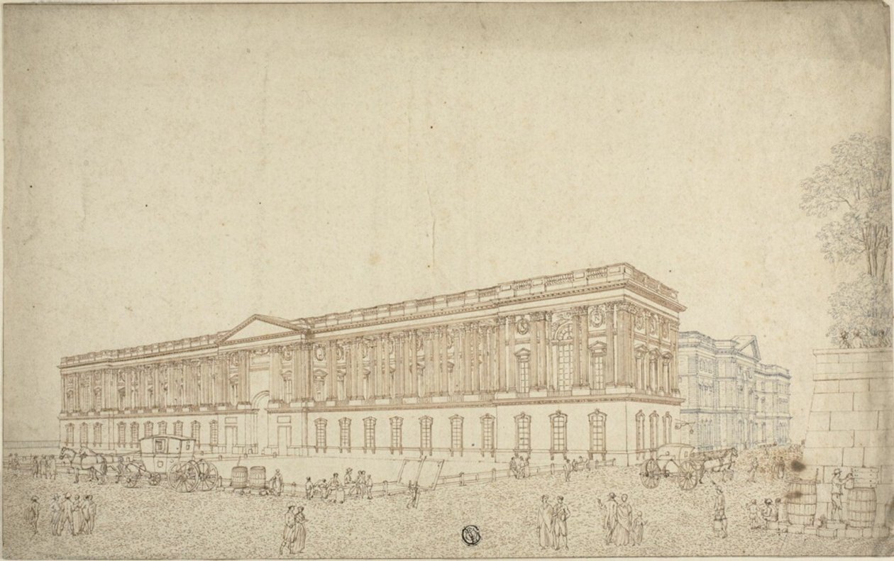 Kolonnaden på Louvre af Victor Jean Nicolle