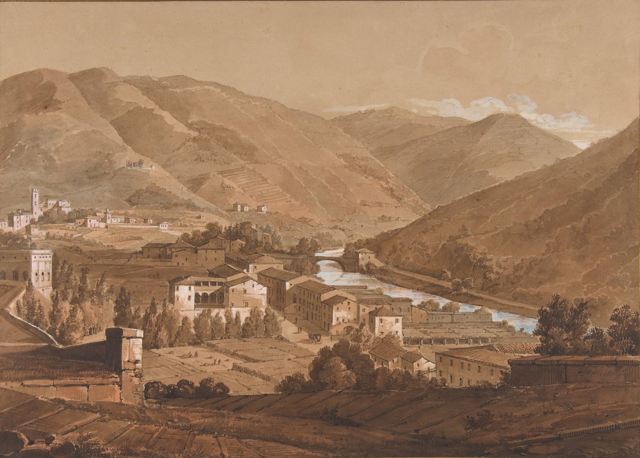 By i en alpedal, n.d. af Victor Jean Nicolle