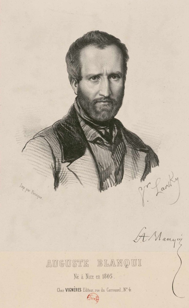 Portræt af Louis-Auguste Blanqui 1805-1881, 1849. af Victor Larsky