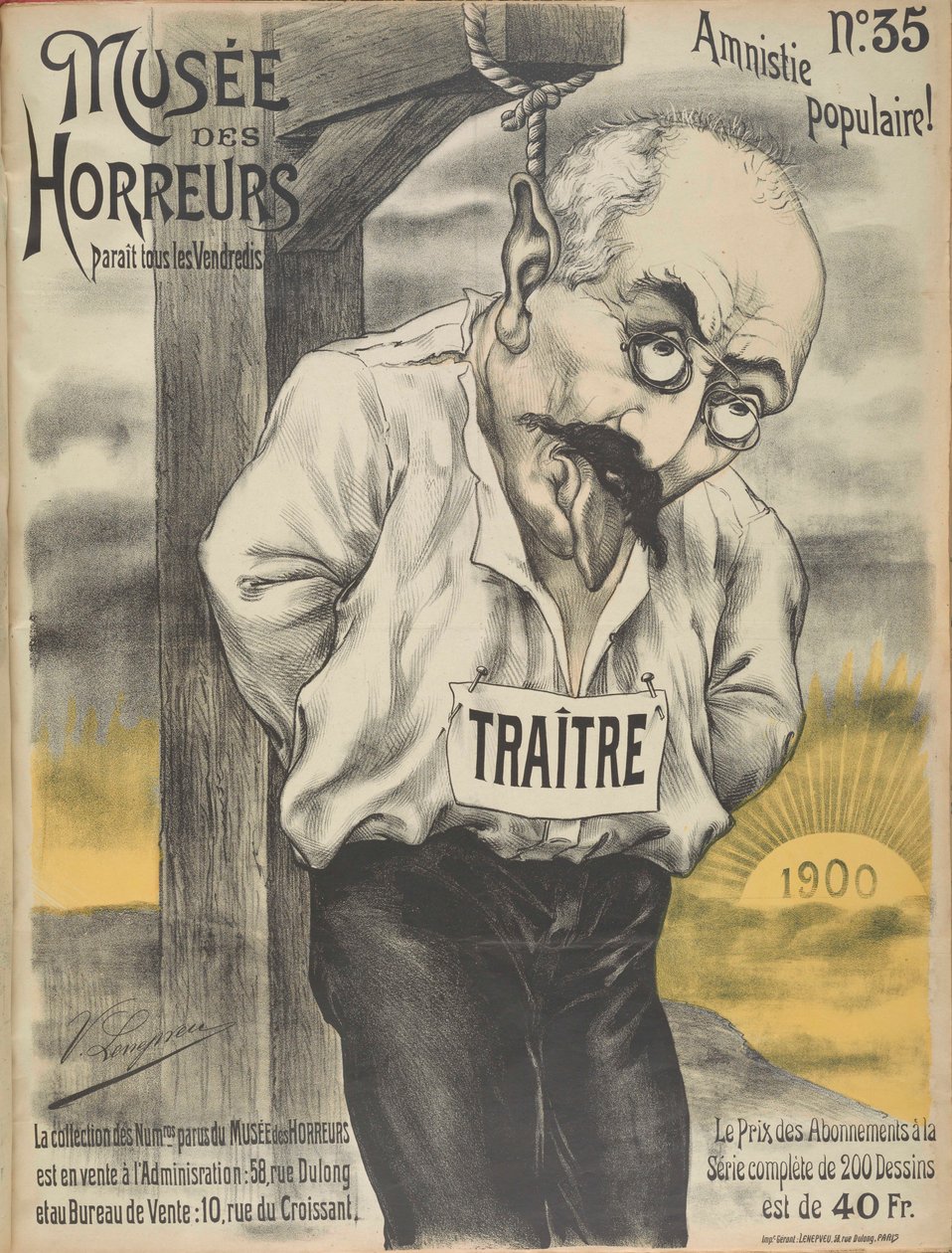 Museum of Horrors Gallery of Horrors: Alfred Dreyfus, 1900. af Victor Lenepveu