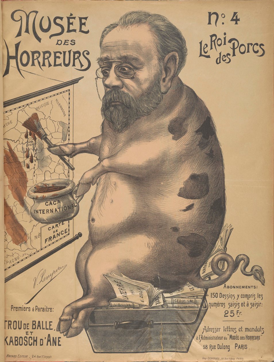 Museum of Horrors Gallery of Horrors: Émile Zola, 1899. af Victor Lenepveu