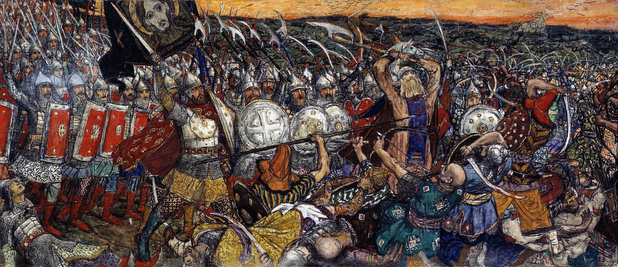 Bataille de Koulikovo - Slaget ved Kulikovo den 8. september af Victor Mikhailovich Vasnetsov