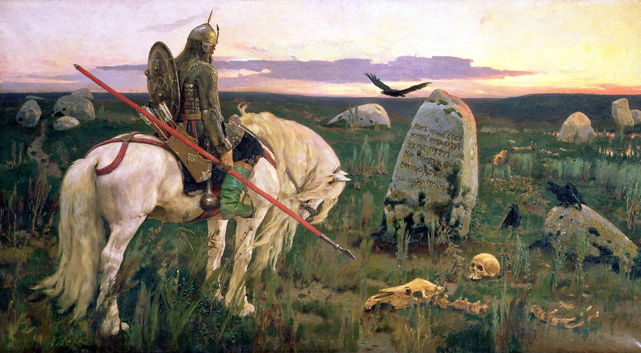 Ridderen ved korsvejen, 1882 af Victor Mikhailovich Vasnetsov