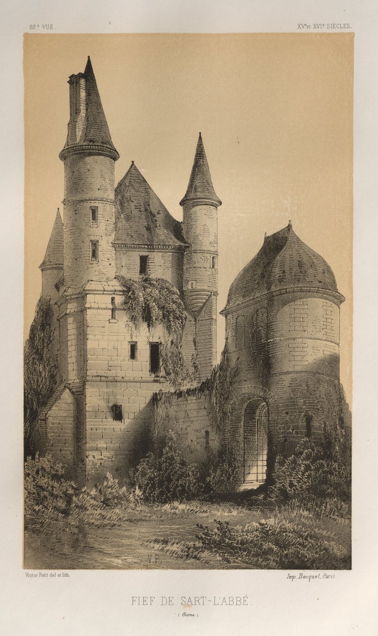 Malerisk arkitektur eller monumenter fra det 15. århundrede. Og XVI. Århundreder: Slotte i Frankrig i det XV og XVI århundreder: Pl. 82, Len Sart-l