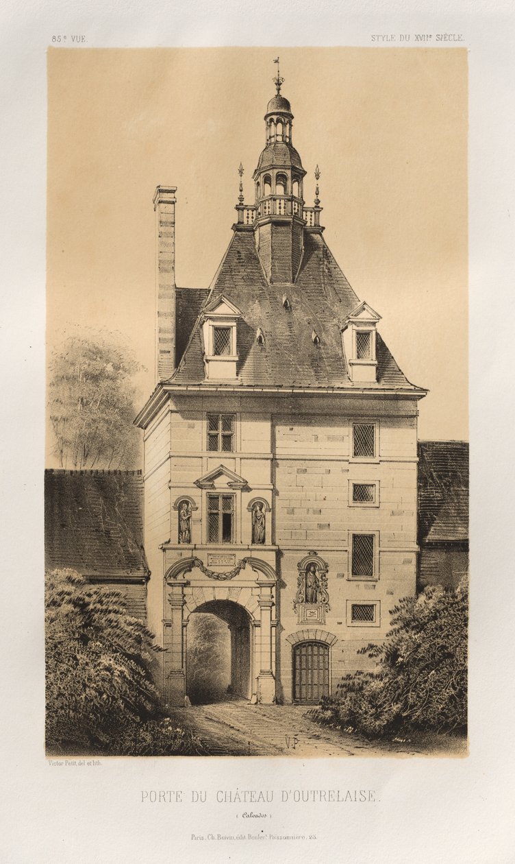 Malerisk arkitektur eller monumenter fra det 15. århundrede. Og XVI. århundreder: Slotte i Frankrig i det XV og XVI århundreder: Pl. 85, Porte du Château d