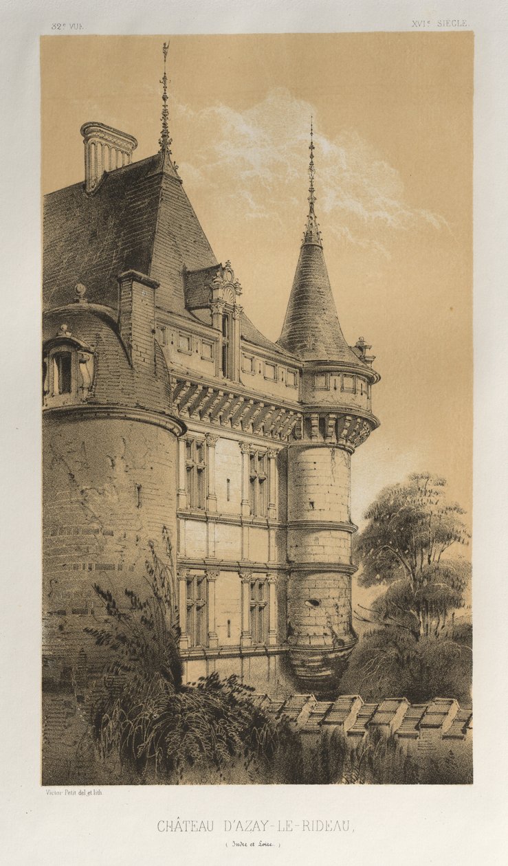 Malerisk arkitektur eller monumenter fra det 15. århundrede. Og XVI. århundreder: Chateaux De France fra det XV og XVI århundreder: Pl. 32, Château D