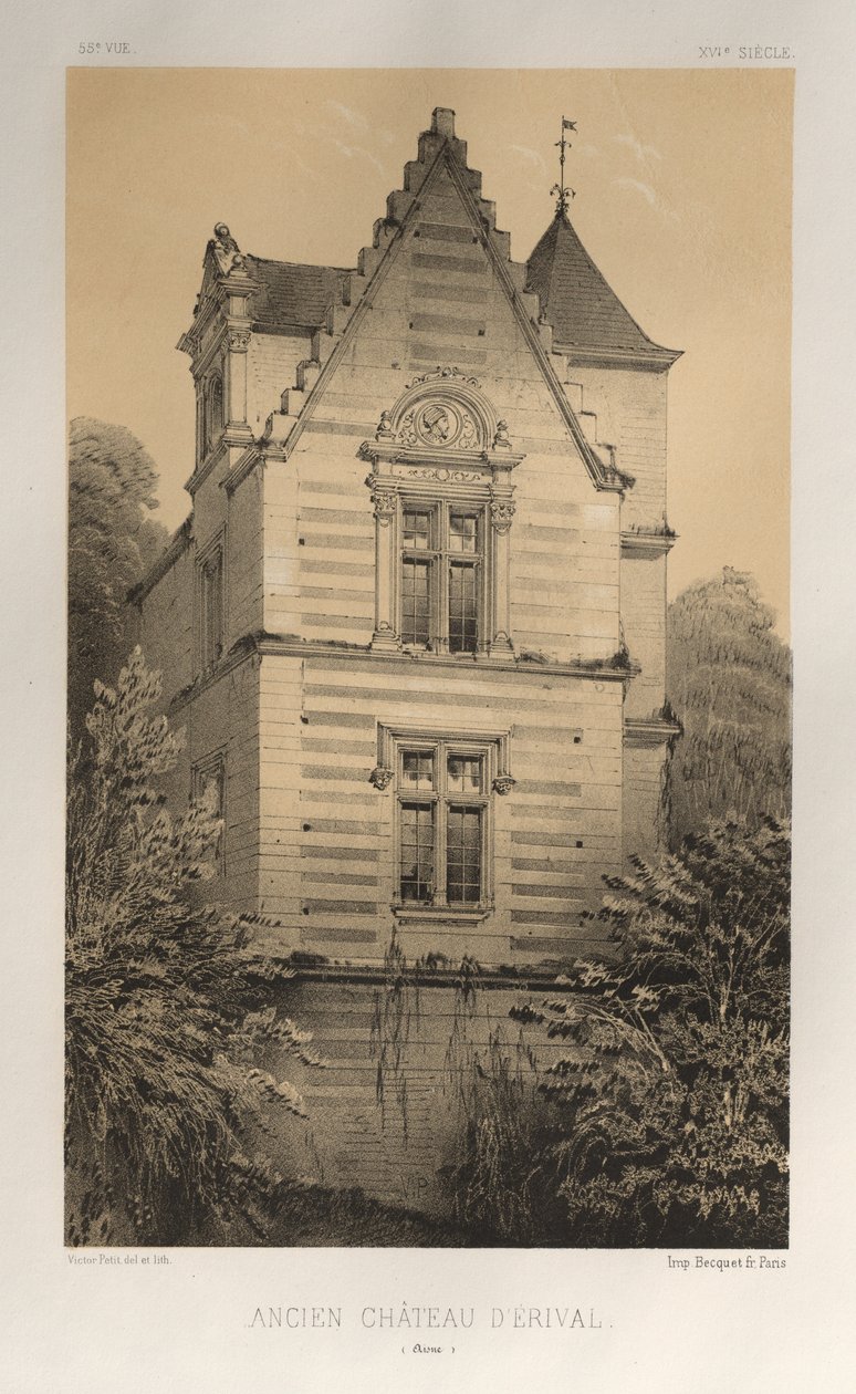...pl. 55, Tidligere Château Dérival Aisne, 1860. af Victor Petit