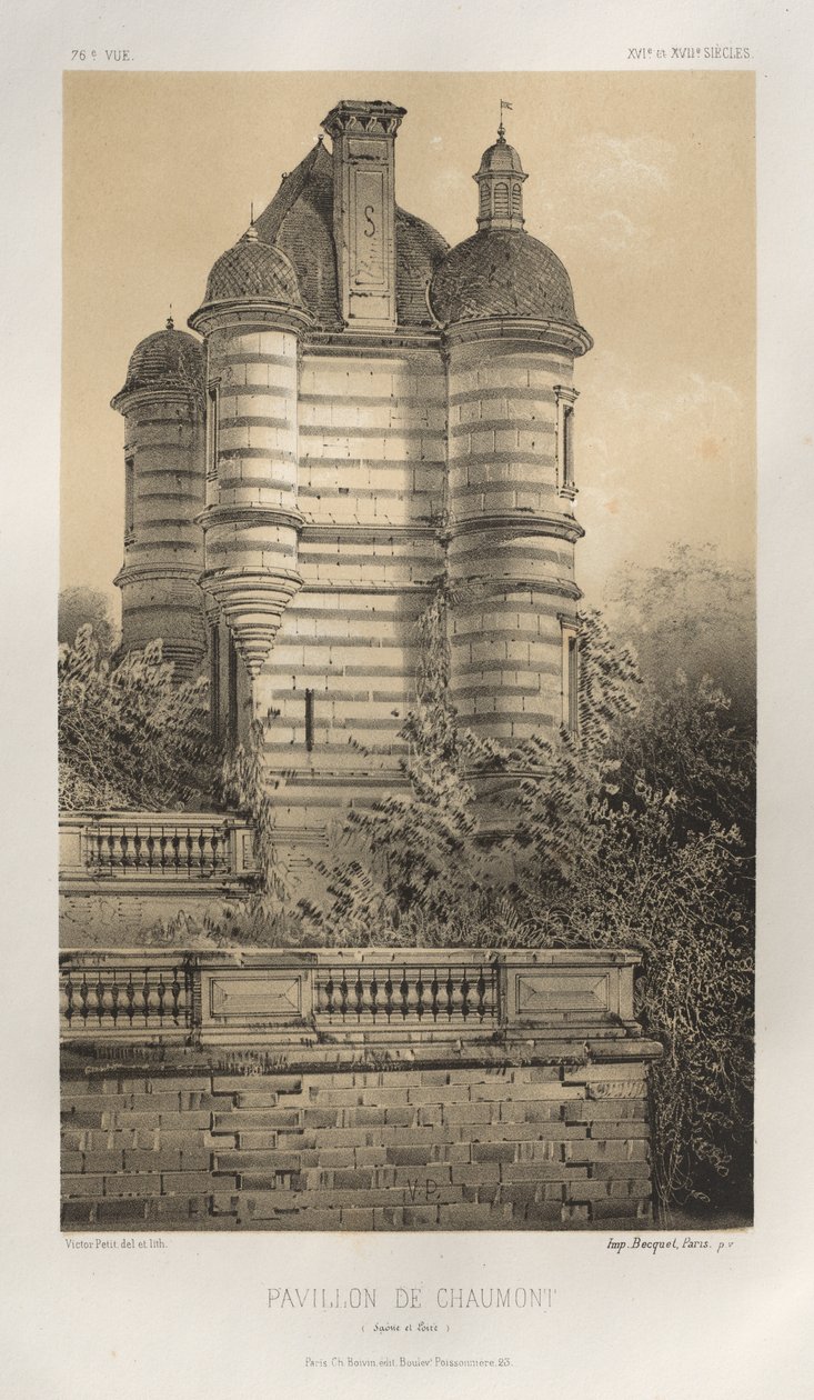 ...pl. 76, Pavillon De Chaumont Saône et Loire, 1860. af Victor Petit