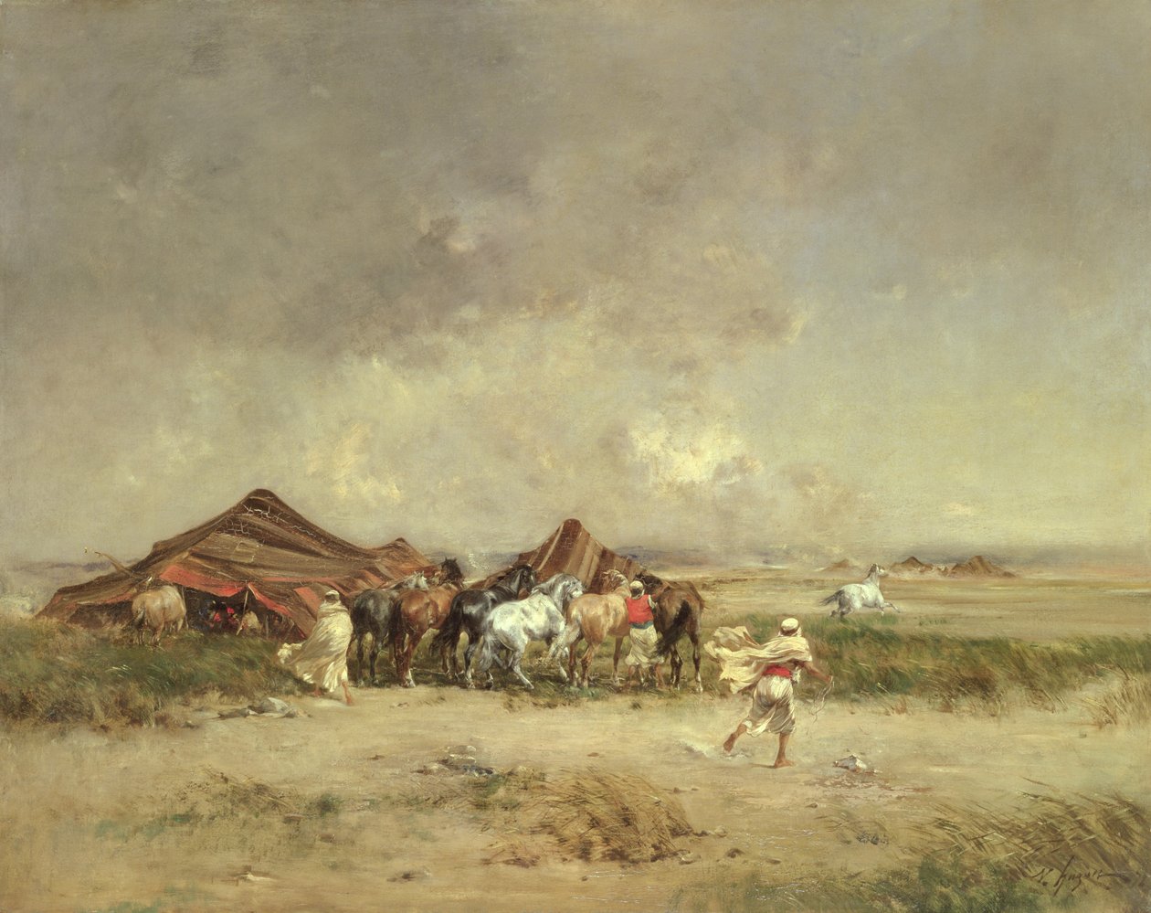Arabisk lejr, 1872 af Victor Pierre Huguet