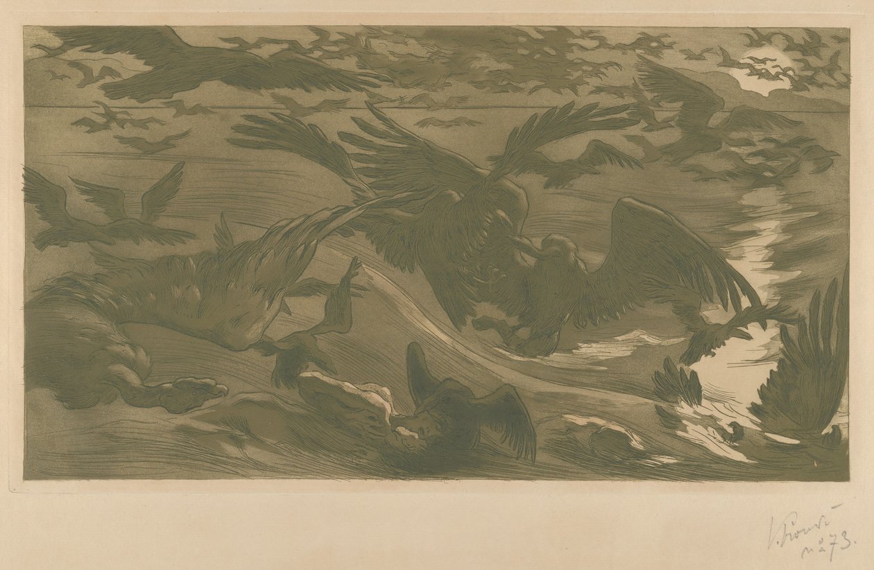 Rovfugle, 1893. af Victor Prouvé