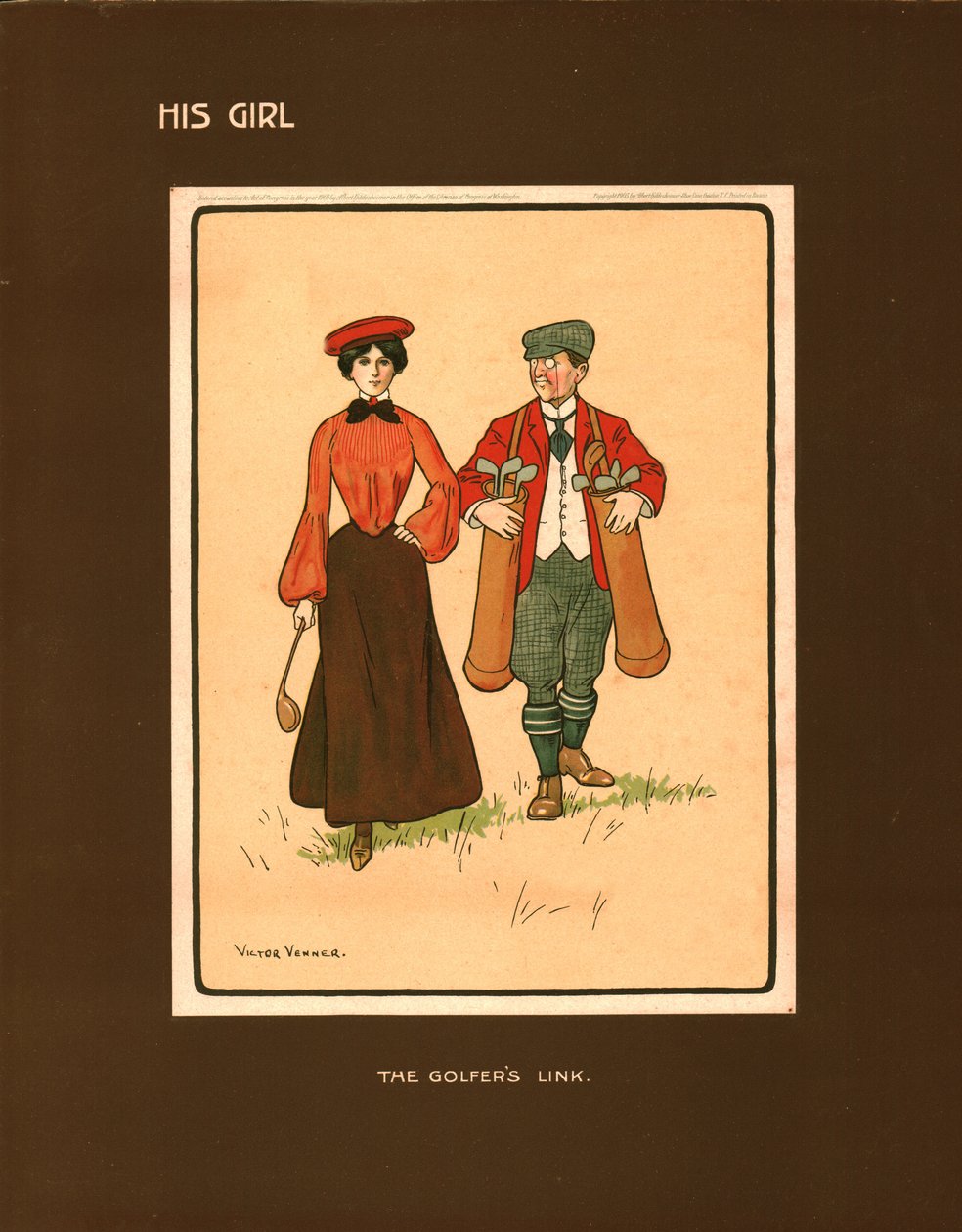 Hans pige, The Golfers Link. af Victor Venner