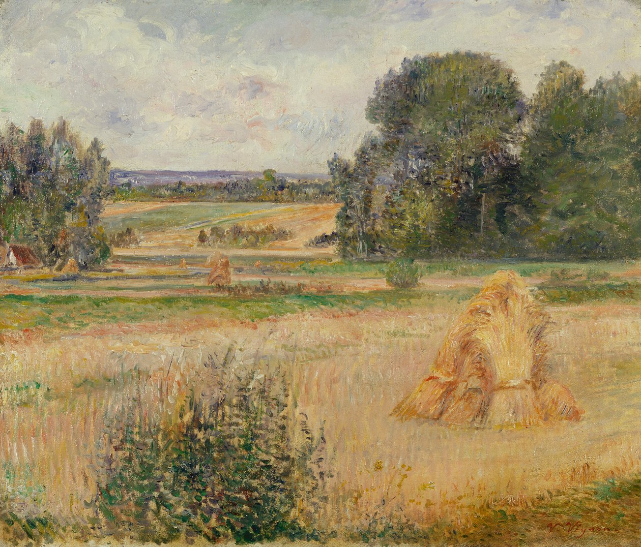 Landskab, Eragny (olie på lærred) af Victor Vignon