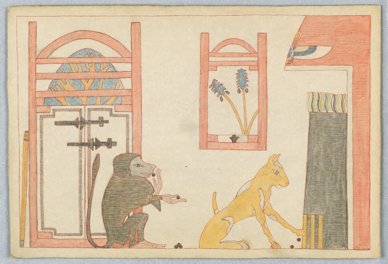 Aben og katten, Illustration til Æsops fabler af Victor Wilbour