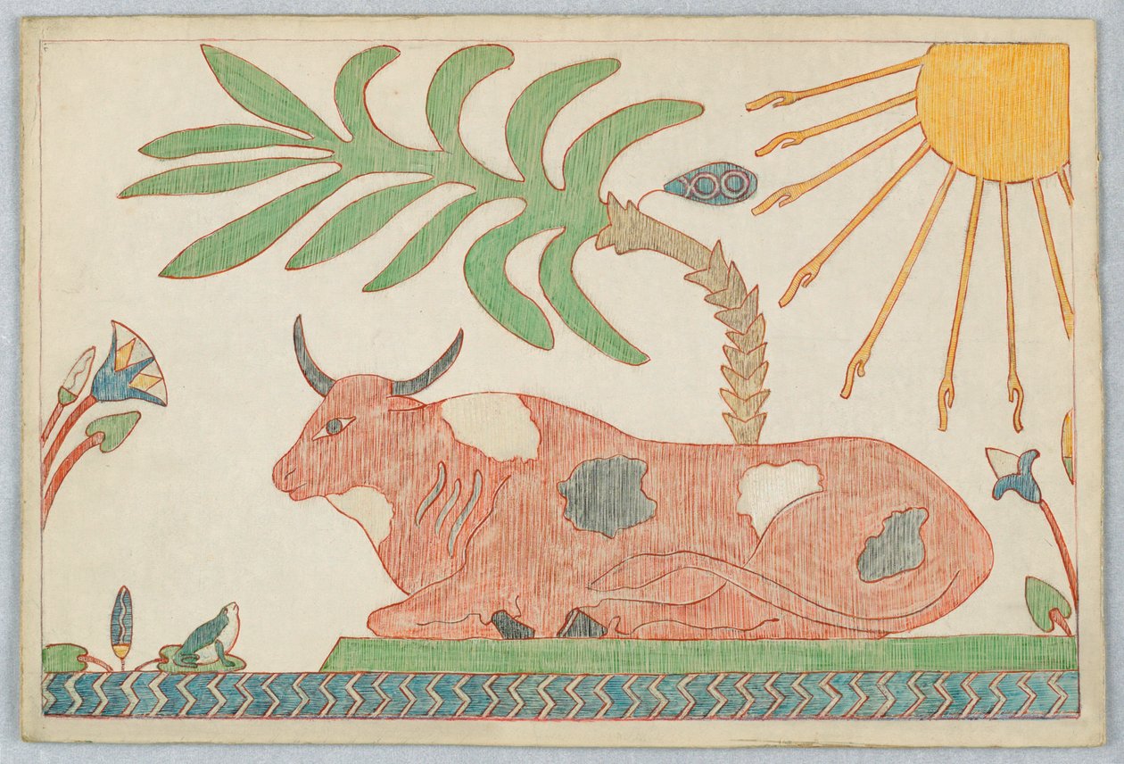 Oksen og frøen, Illustration til Æsops fabler af Victor Wilbour