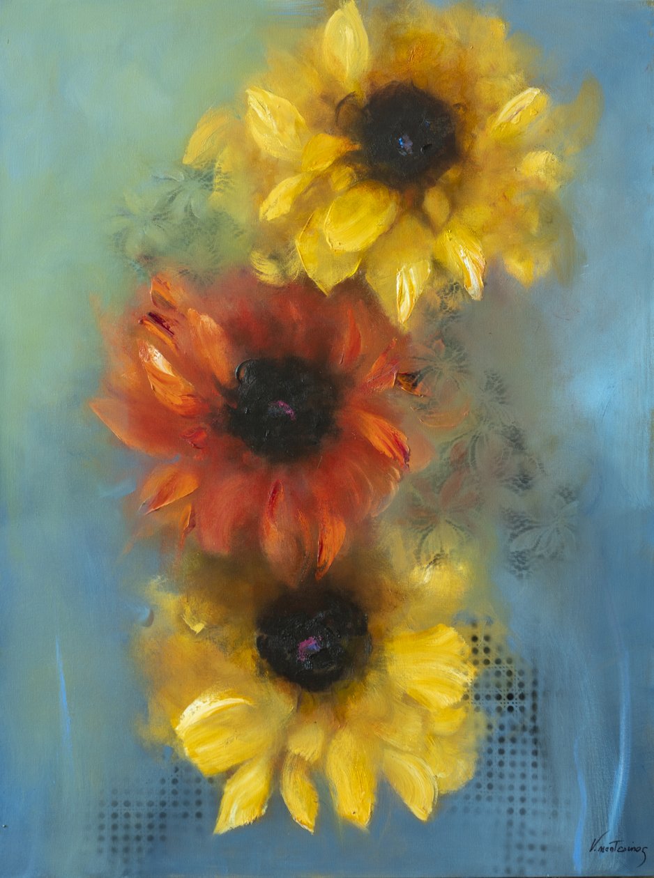 Flores, 2021 (olie på lærred) af Victoria Montesinos
