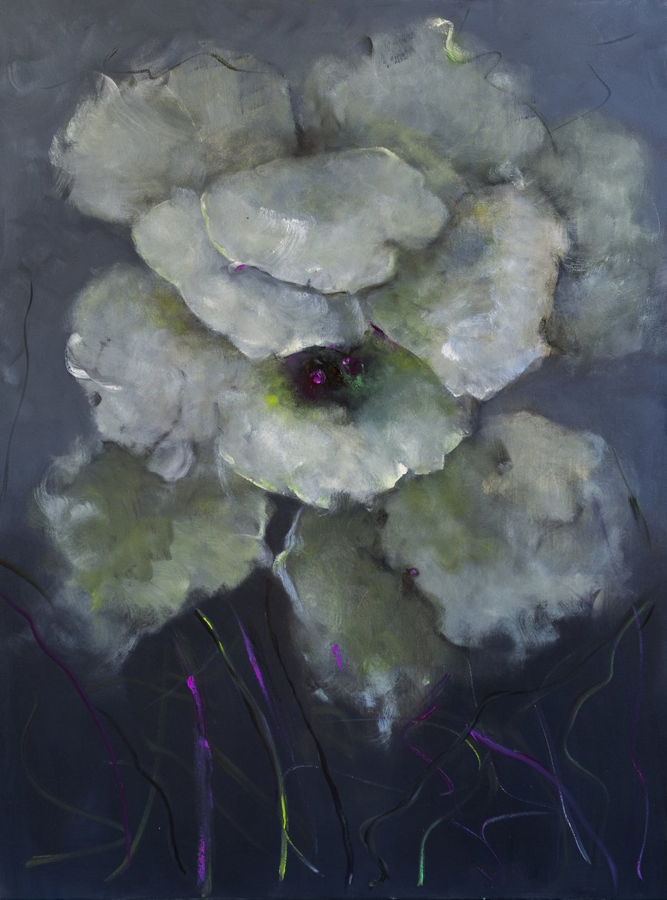 Night Flower 1, 2022 (olie på lærred) af Victoria Montesinos