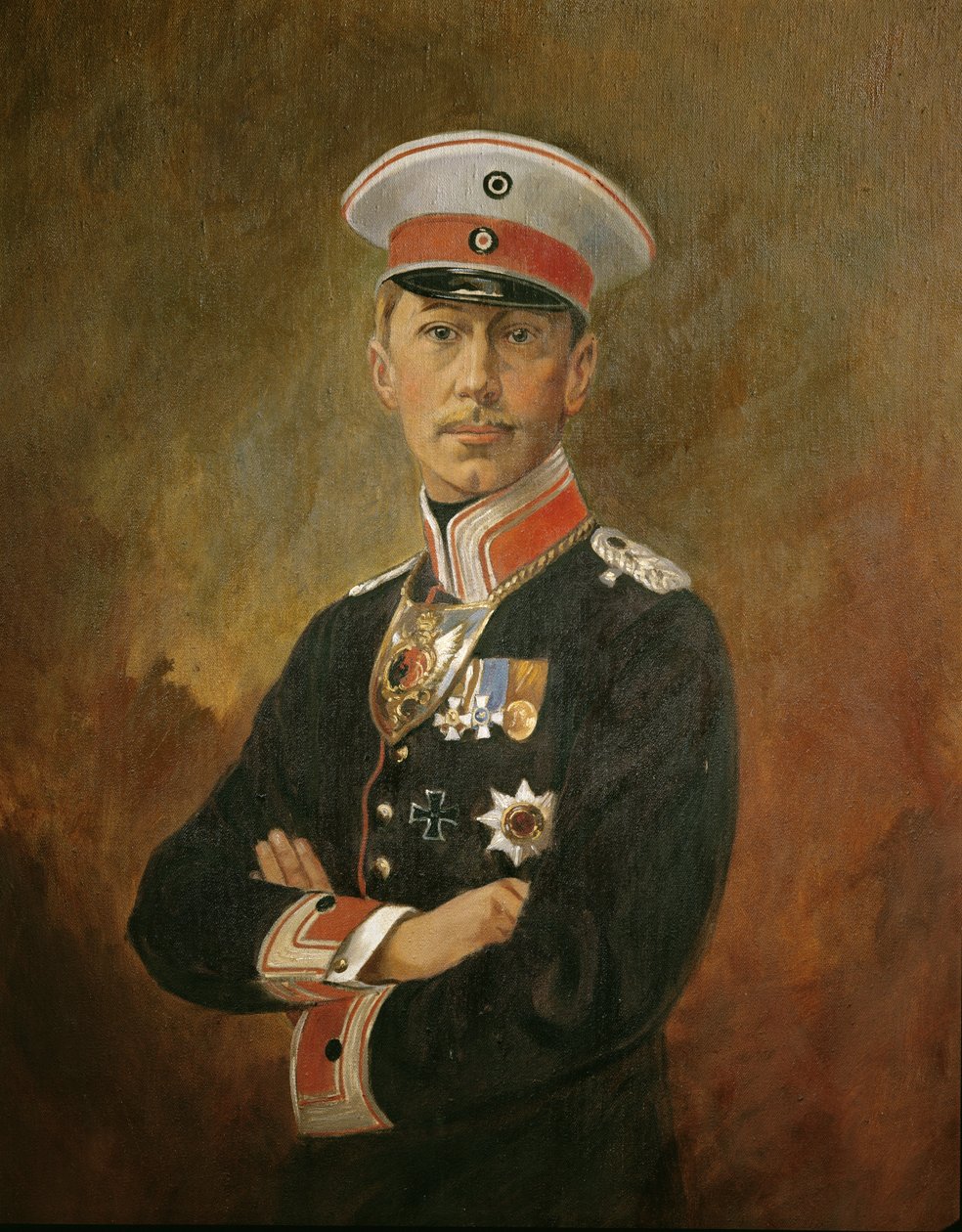 Kronprins Wilhelm af Hohenzollern, ca. 1916 (olie på lærred) af Vienna Nedomansky Studio