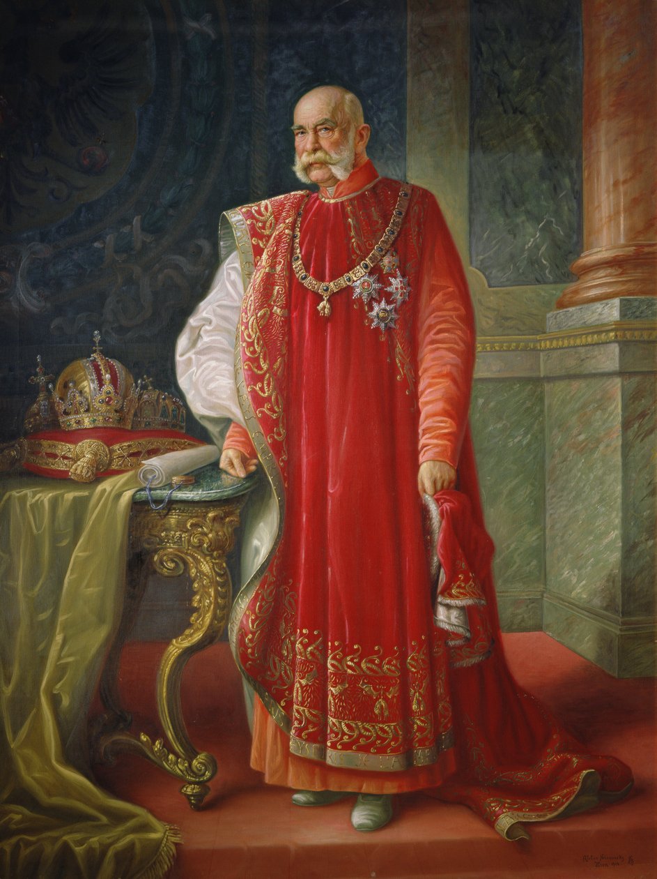 Franz Joseph I af Østrig, ca. 1916 (olie på lærred) af Vienna Nedomansky Studio