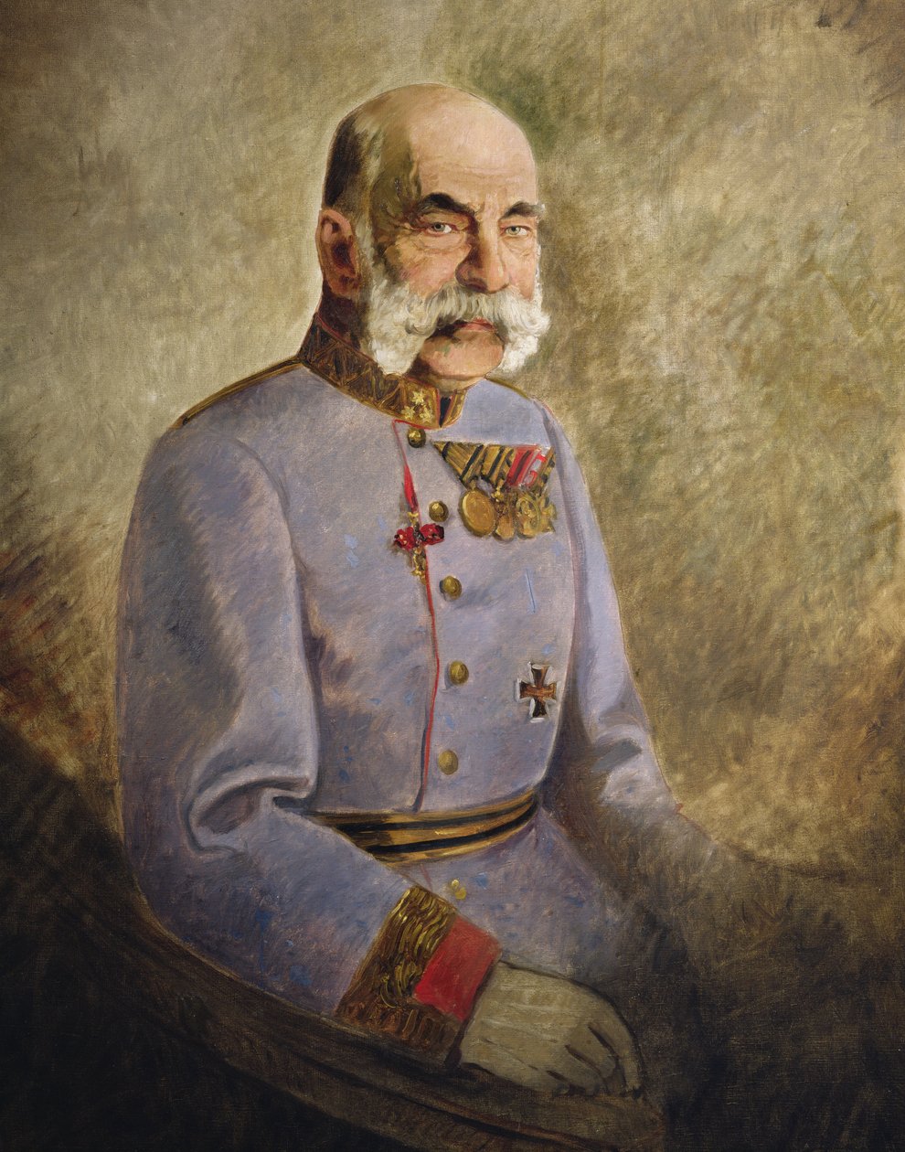 Franz Joseph I af Østrig, ca. 1916 (olie på lærred) af Vienna Nedomansky Studio