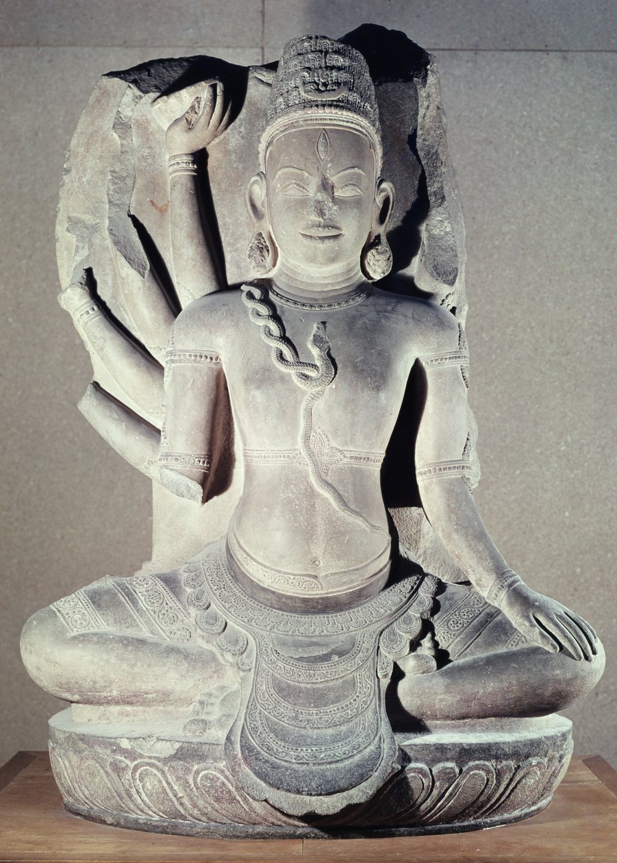 Shiva med ti arme, fra Thap Banh It-templet, Binh Dinh, Vietnam, 11.-12. århundrede (sandsten) af Vietnamese School