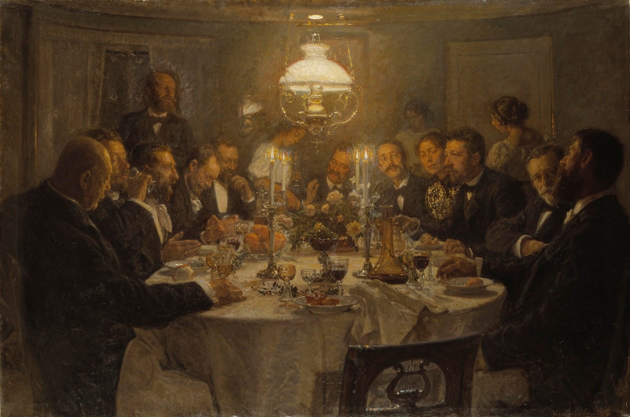 En kunstnersammenkomst, 1903 af Viggo Johansen