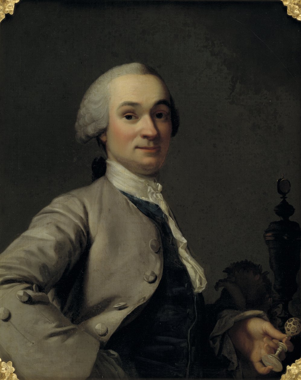 Portræt af Lorenz Spengler, Ivory Turner og kurator for Det Kongelige Danske Kunstkammer af Vigilius Eriksen