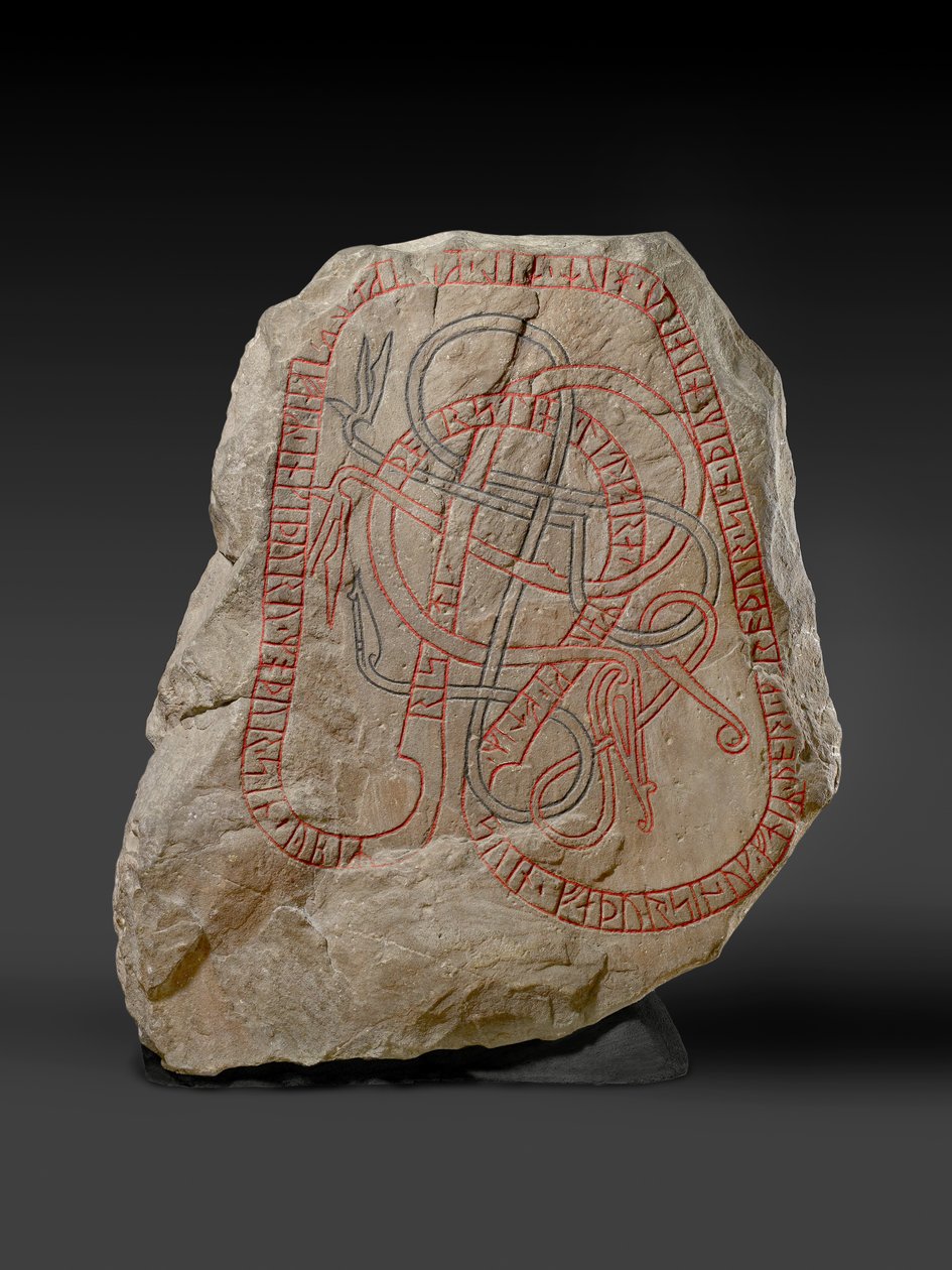 Runesten med rød inskription, ca. 787-1100 af Viking