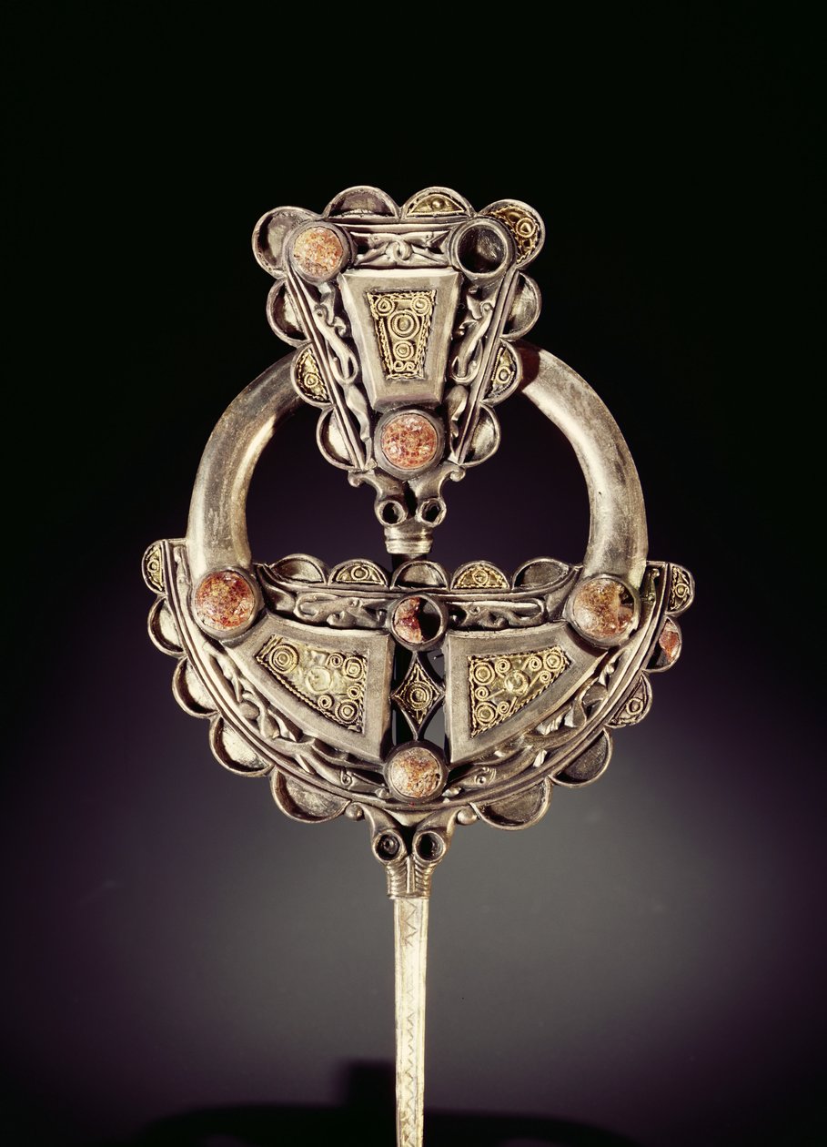 Roscrea-broche, fra Roscrea, County Tipperary (sølv, guld og rav) af Viking