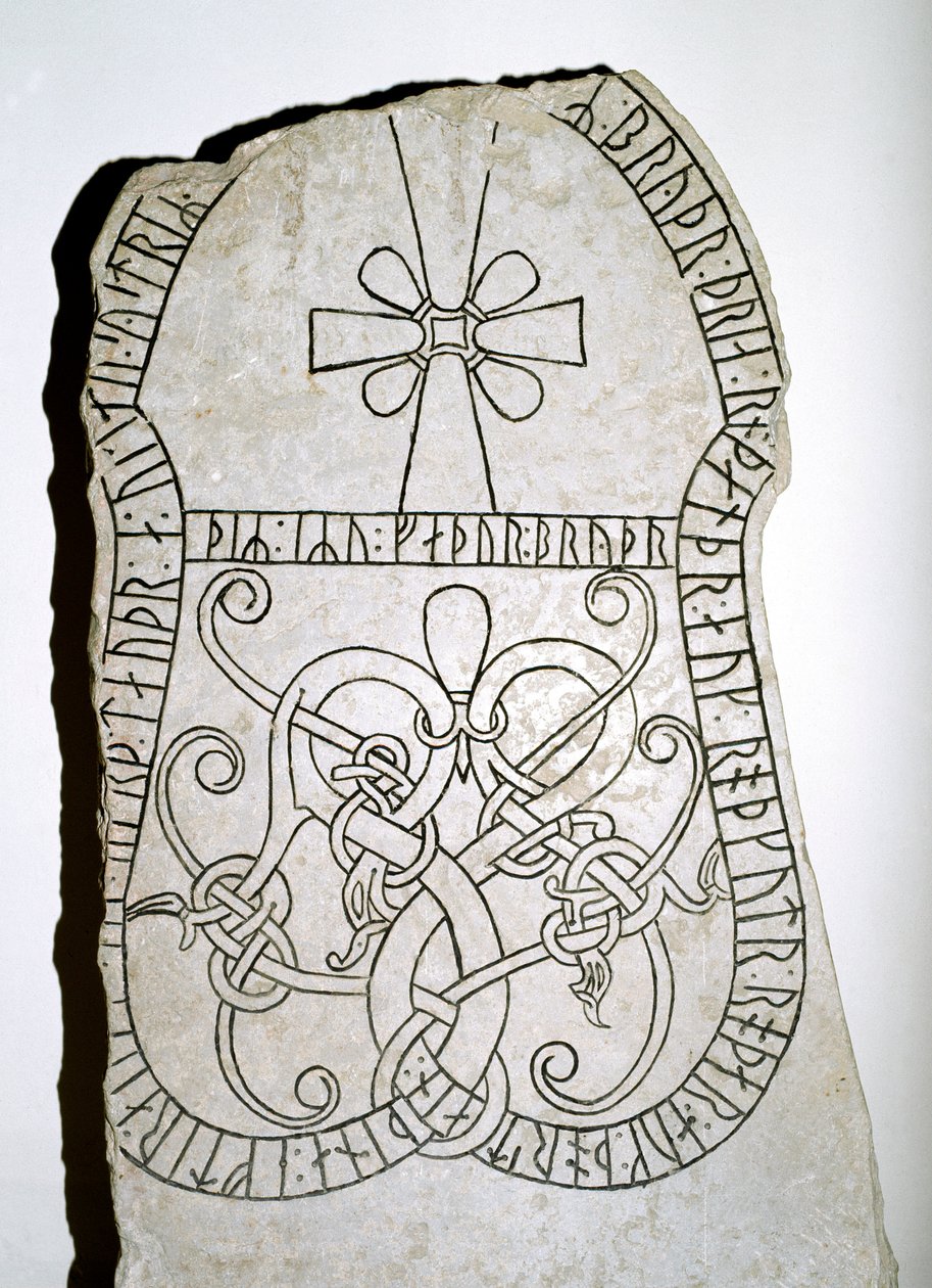 Runesten med kors, 7.-8. århundrede af Viking