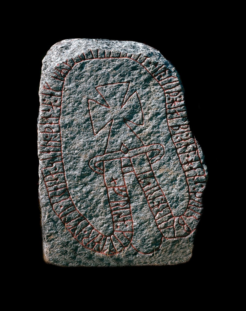 Viking: Runesten med krydsgraffiti. 10. århundrede. af Viking